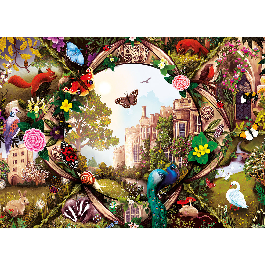 gibsons-haddon-hall-puzzle-1000-teile-garten-pfau image 8