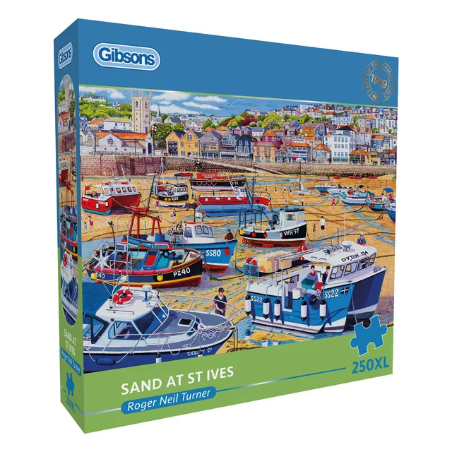 gibsons-sand-at-st-ives-puzzle-250-xl-teile-k-ste-boote image 1