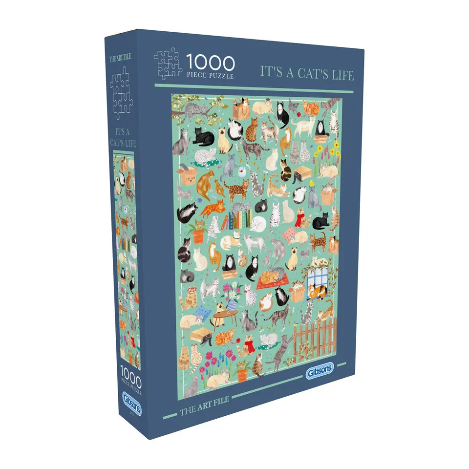 gibsons-it-s-a-cat-s-life-puzzle-1000-teile-katzen image 1