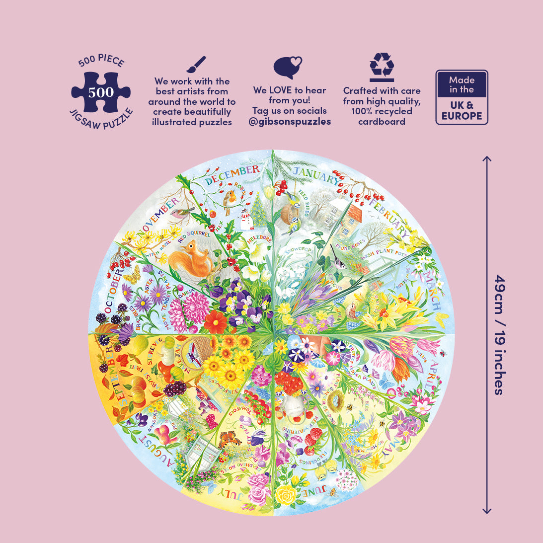 gibsons-a-year-in-the-garden-puzzle-rund-500-teile image 4