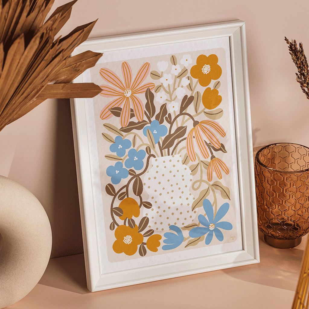 maison-joliette-affiches-myosotis-capucine-poster-a4-blumen image 2