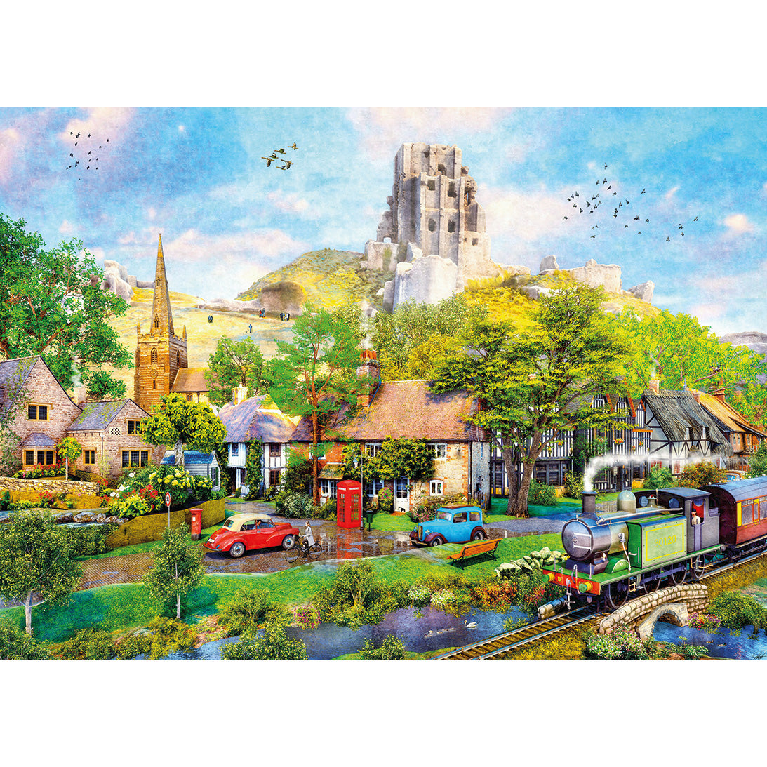 gibsons-below-corfe-castle-puzzle-1000-teile-zug-burg image 8