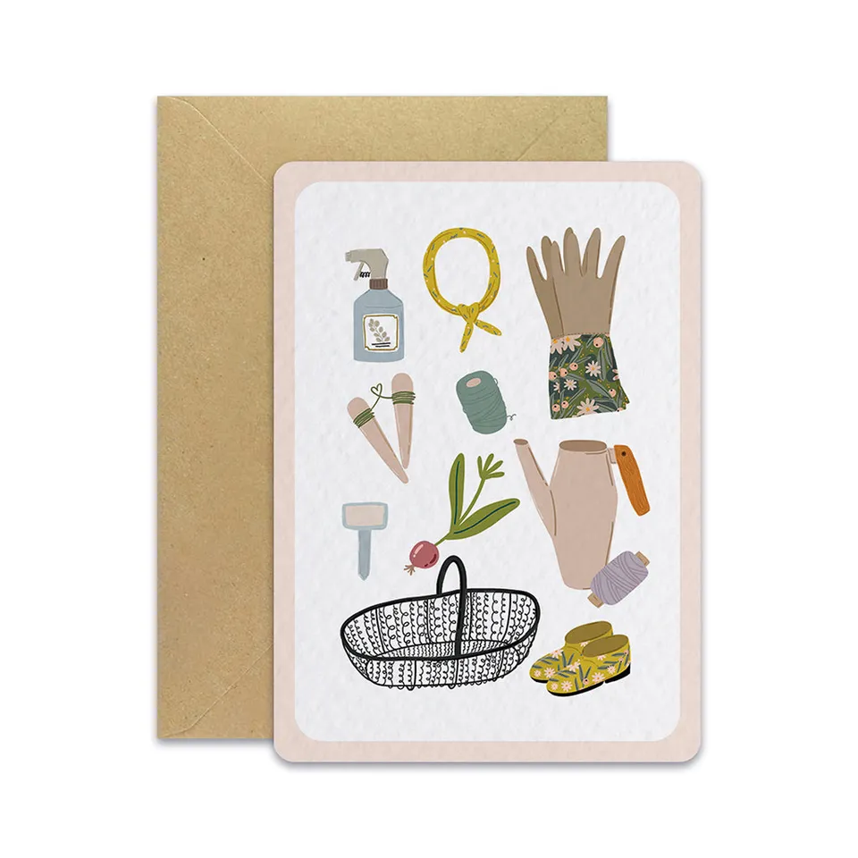maison-joliette-jardin-secret-outils-postkarte-a6-mit-umschlag image 1