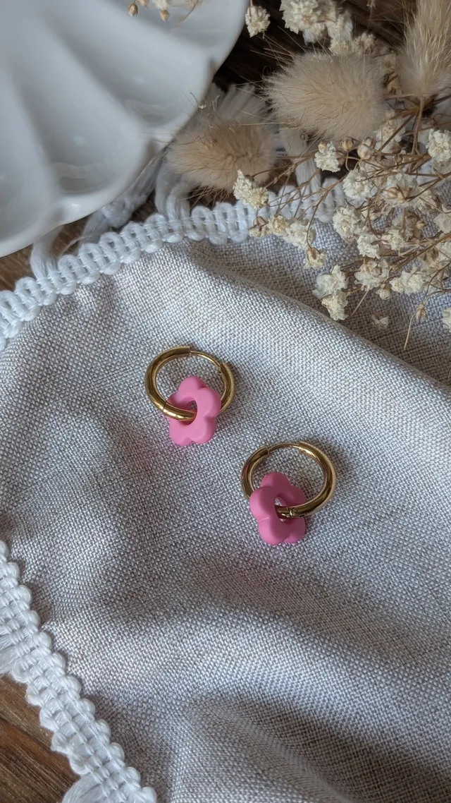 maison-joliette-m-li-m-lo-fleurette-ohrringe-rosa-matt image 1
