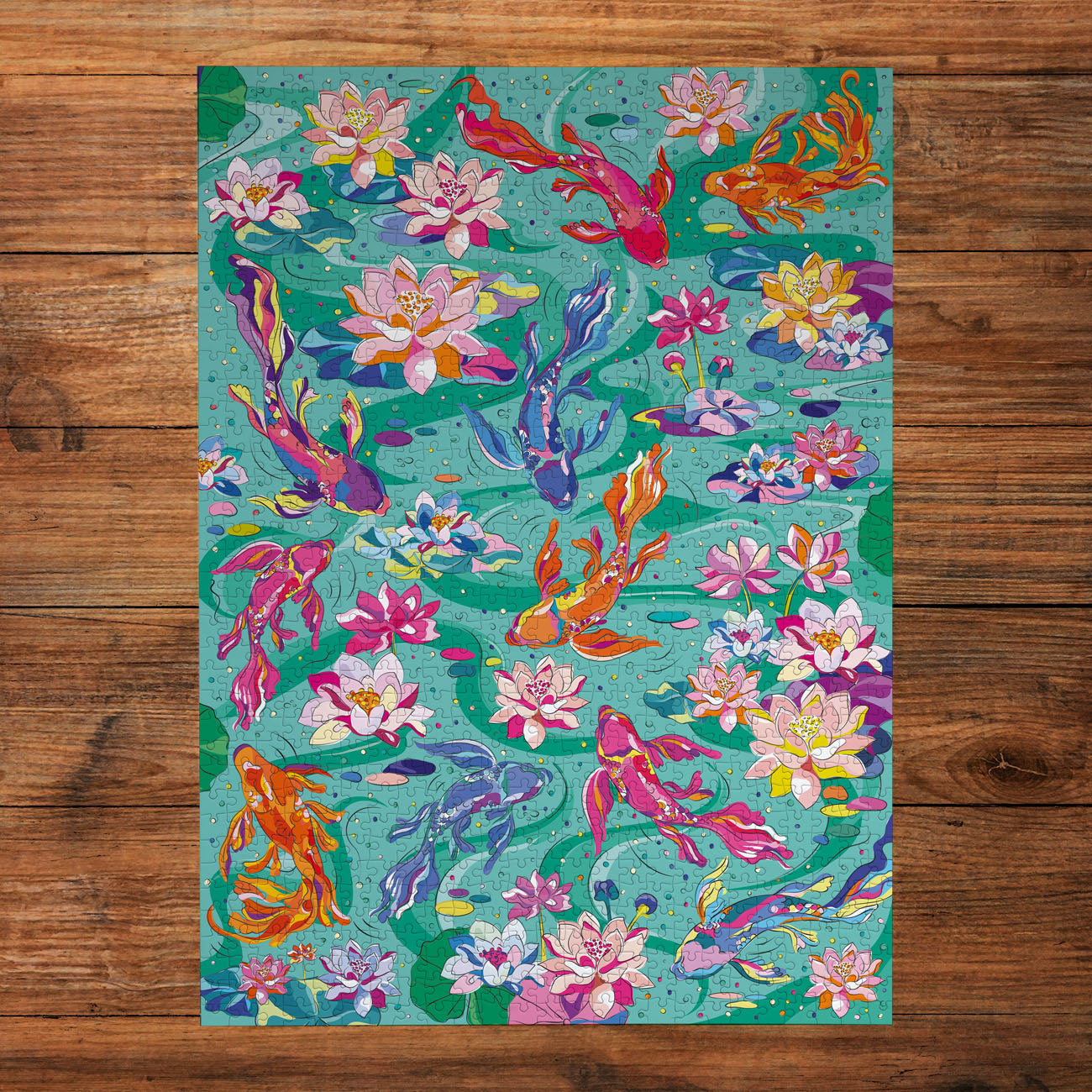 gibsons-tranquil-waters-puzzle-1000-teile-koi-teich image 2