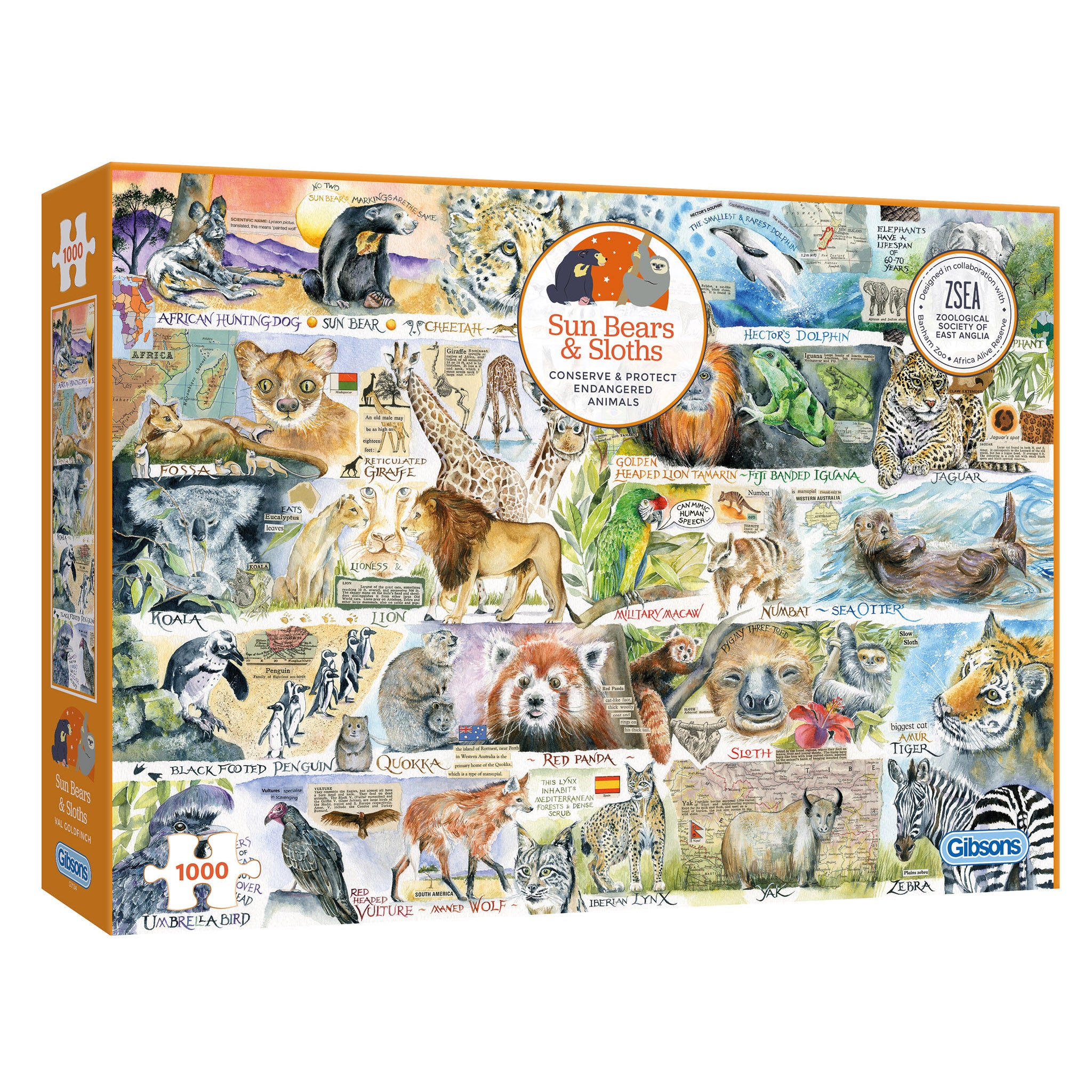 gibsons-sun-bears-and-sloths-1000-teile-puzzle-tiere image 1