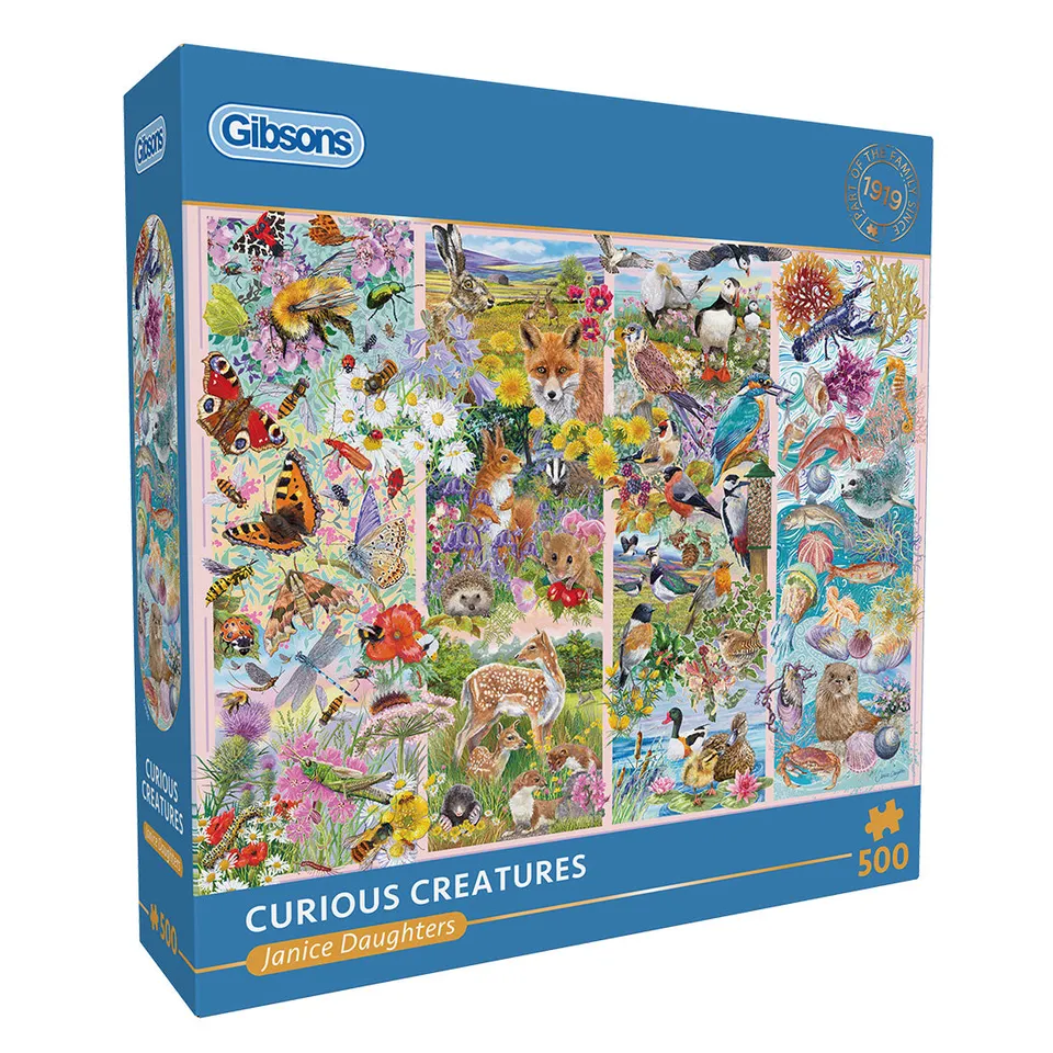 gibsons-curious-creatures-puzzle-500-teile-tierwelt image 1