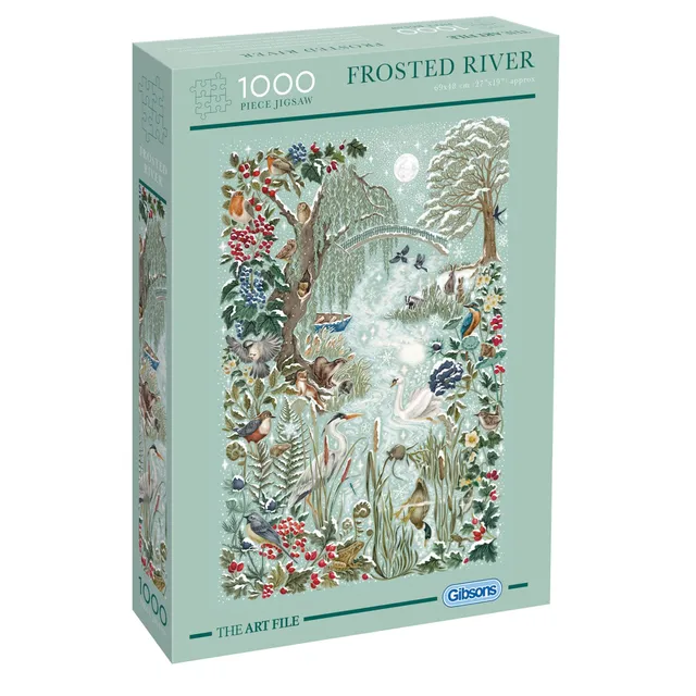gibsons-frosted-river-puzzle-1000-teile-winter-tiere image 1