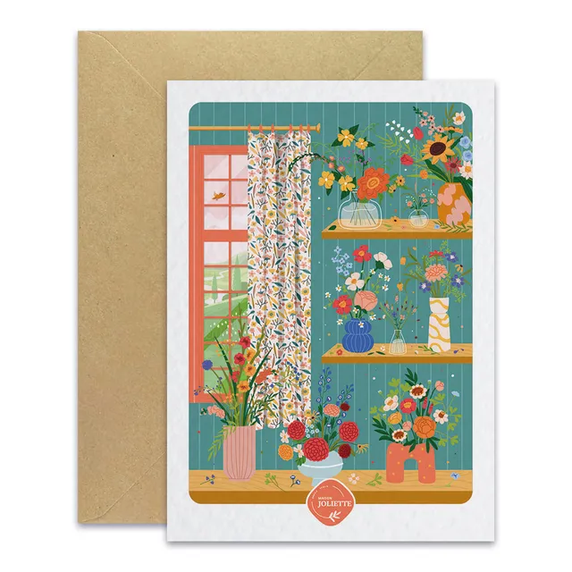 maison-joliette-flower-addict-postkarte-mit-kraft-umschlag image 1