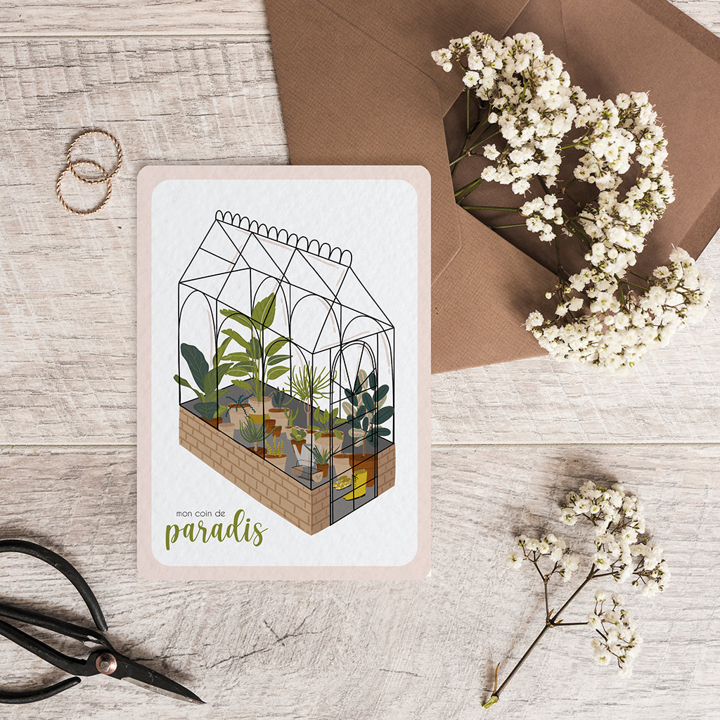 maison-joliette-jardin-secret-serre-postkarte-mit-kraft-umschlag image 7