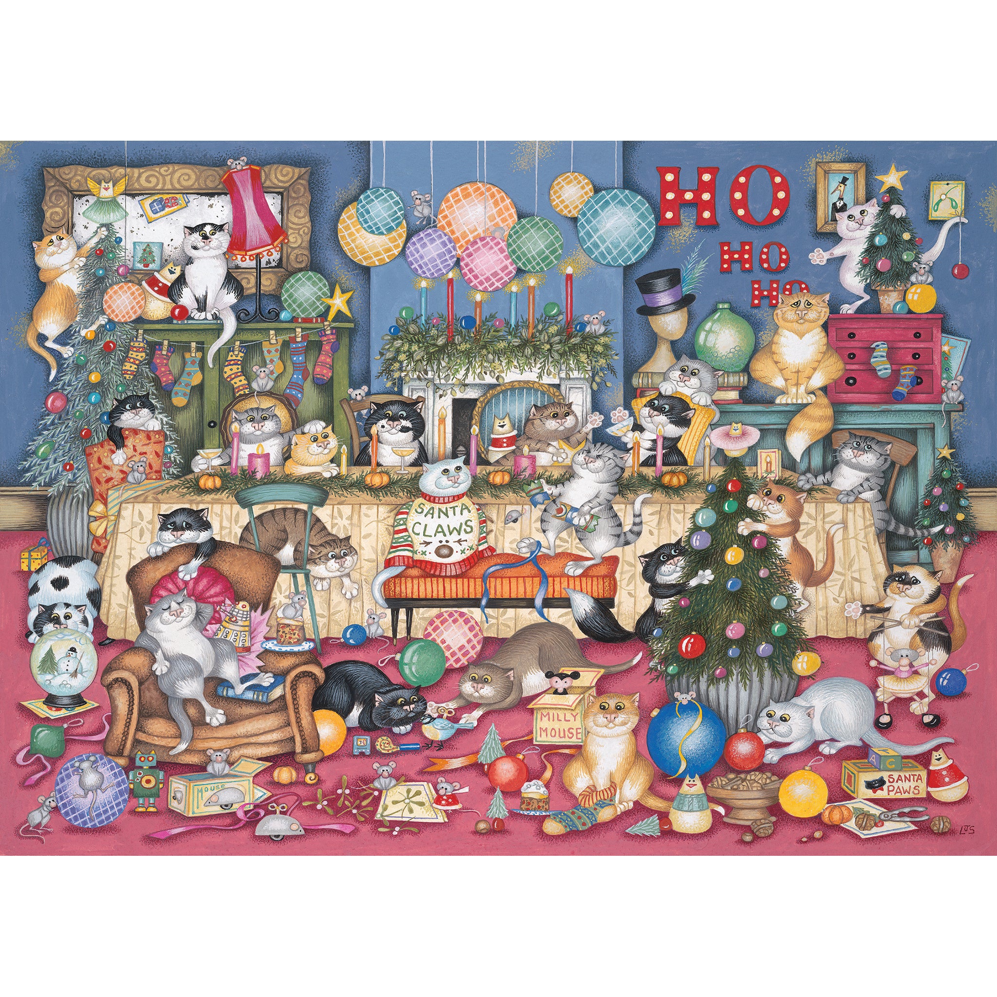 gibsons-feline-festivities-puzzle-1000-teile-katzen-weihnachten image 2