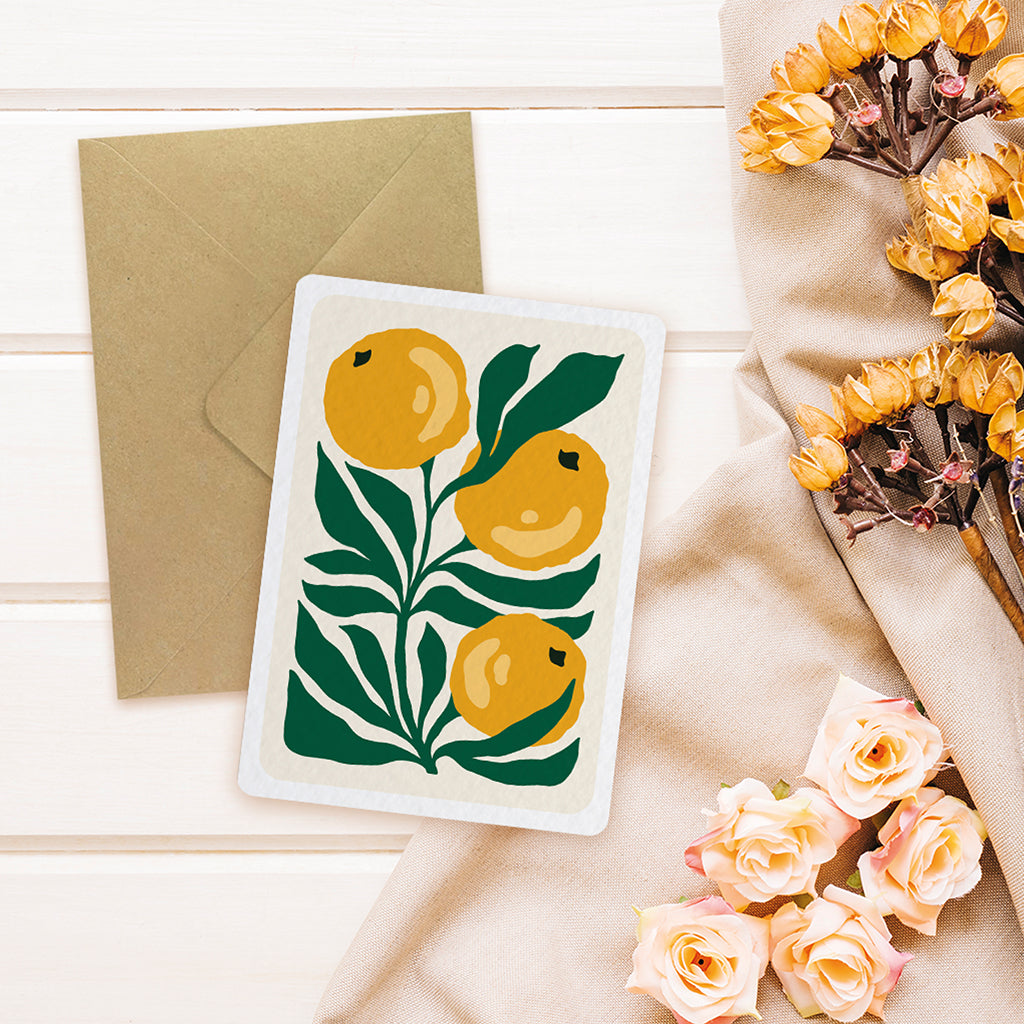 maison-joliette-tropical-oranger-postkarte-a6-mit-kraft-umschlag image 3