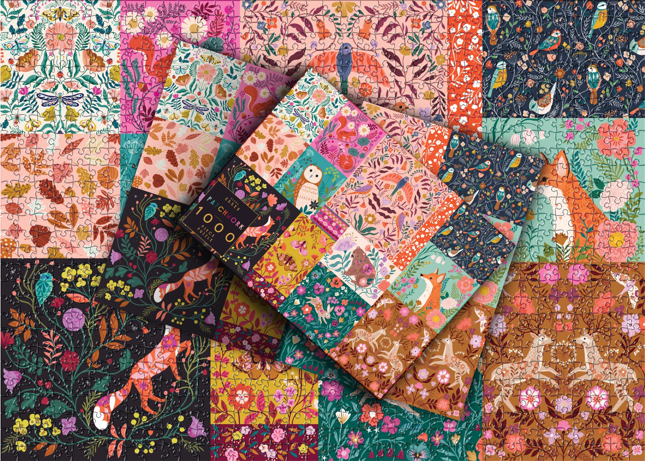elena-essex-patchwork-puzzle-1000-teile-tier-vogel-blume-70x50 image 6