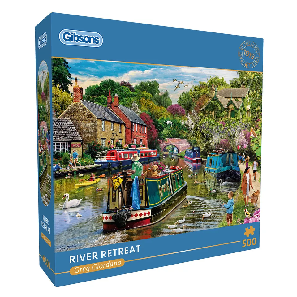 gibsons-river-retreat-puzzle-500-teile-kanalboot image 1