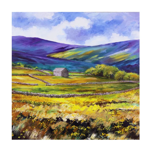gibsons-barn-in-buttercup-field-gru-karte-scheune image 1