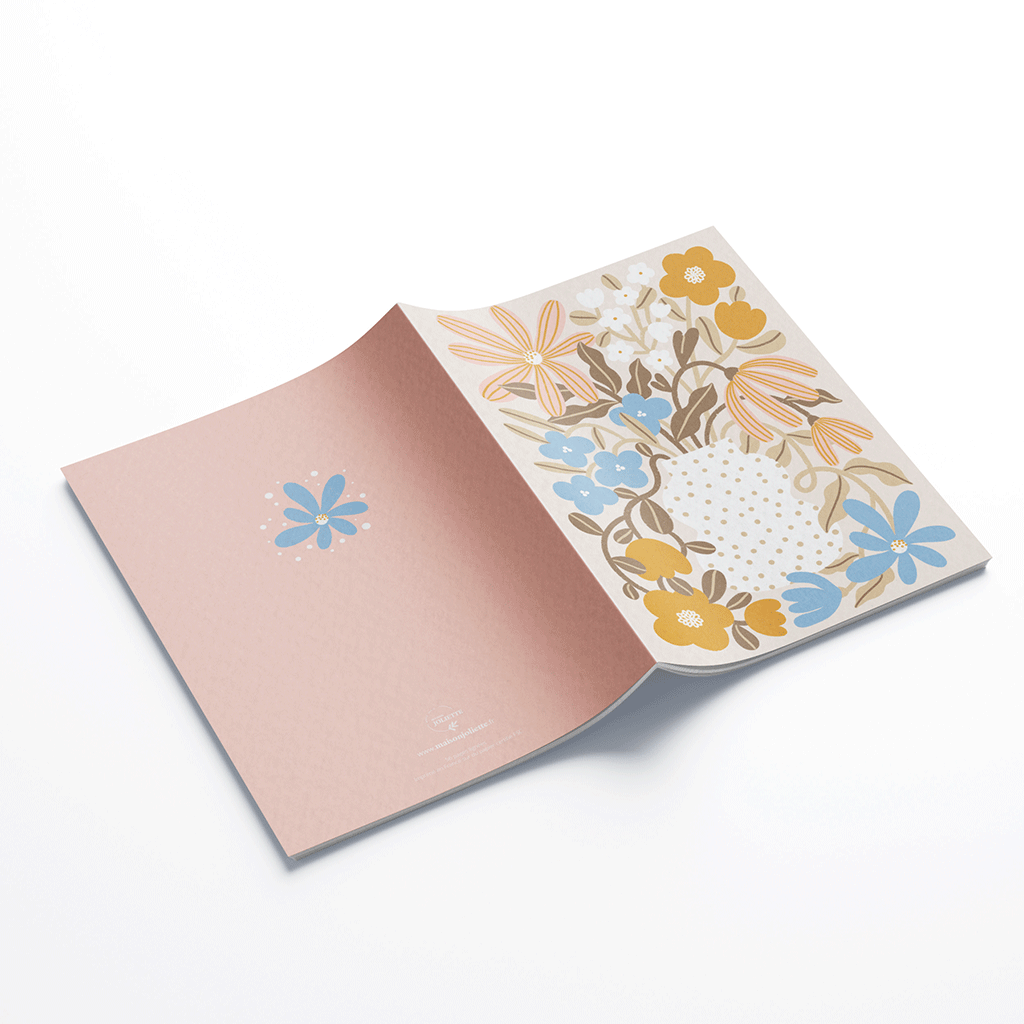 maison-joliette-cahier-a5-myosotis-capucine-notizbuch-liniert image 2
