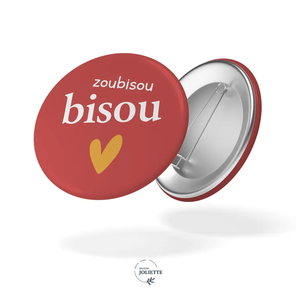 maison-joliette-zoubisou-bisou-badge-32-mm-anstecker-matt image 1