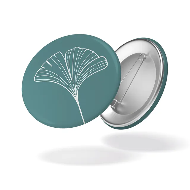 maison-joliette-badges-button-fleur-fond-turquoise-32-mm image 1