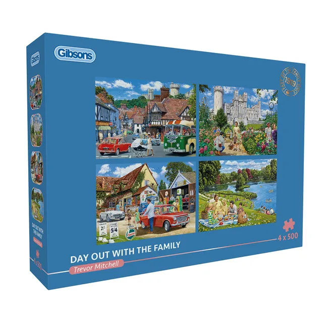 gibsons-day-out-with-family-puzzle-4x500-teile-nostalgie image 1