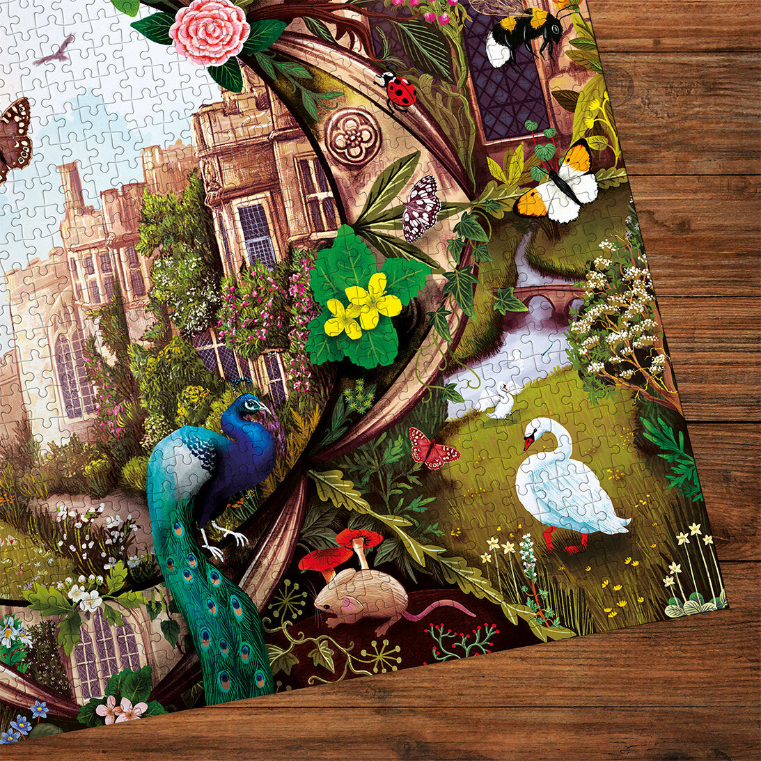 gibsons-haddon-hall-puzzle-1000-teile-garten-pfau image 2
