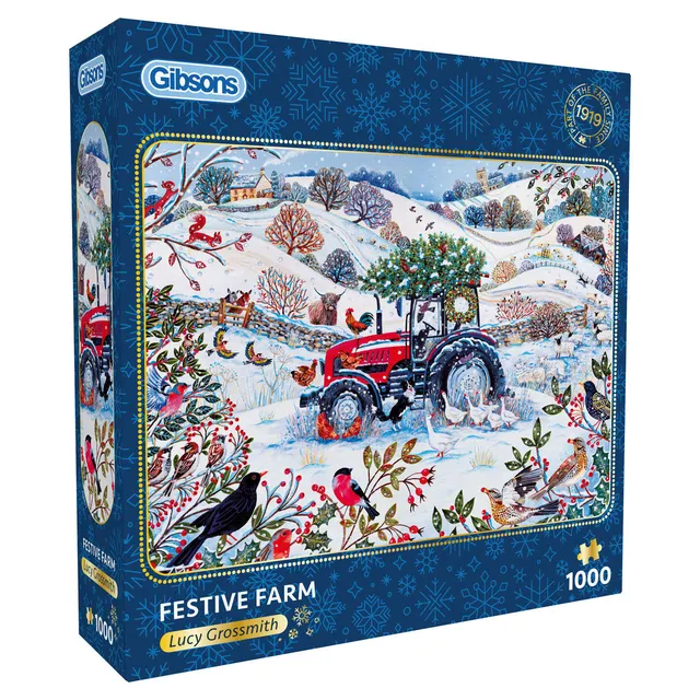 gibsons-festive-farm-puzzle-1000-teile-weihnachten-tiere image 1