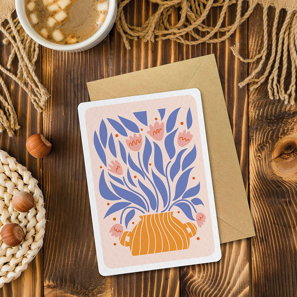 maison-joliette-floral-2-vase-orange-postkarte-blumen-10-5x14-8 image 6