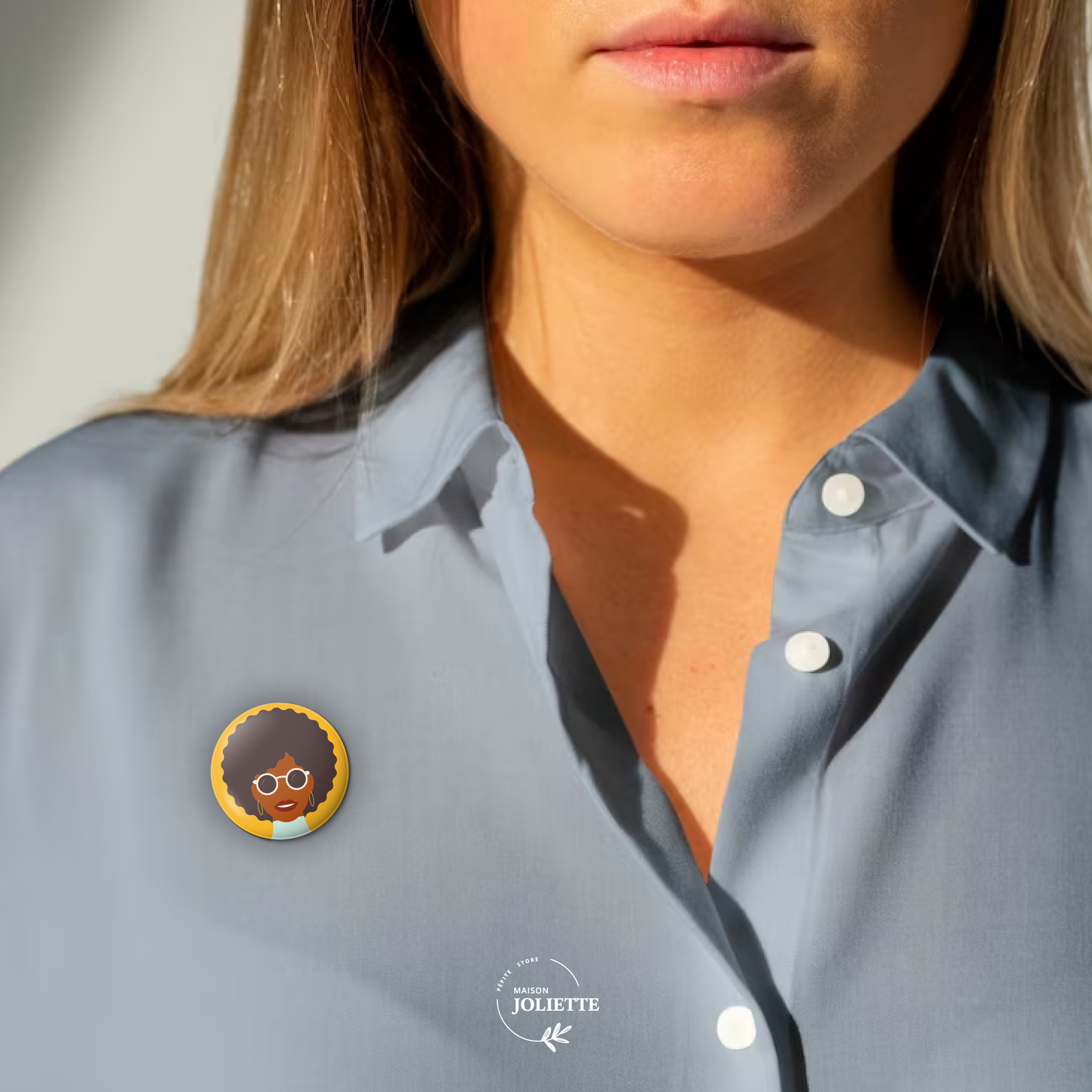 maison-joliette-multitude-button-fond-jaune-gelb-32-mm image 4