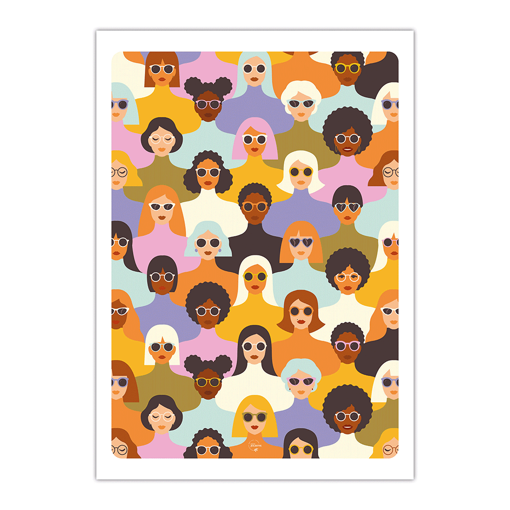 maison-joliette-multitude-poster-a4-bunte-frauen image 1