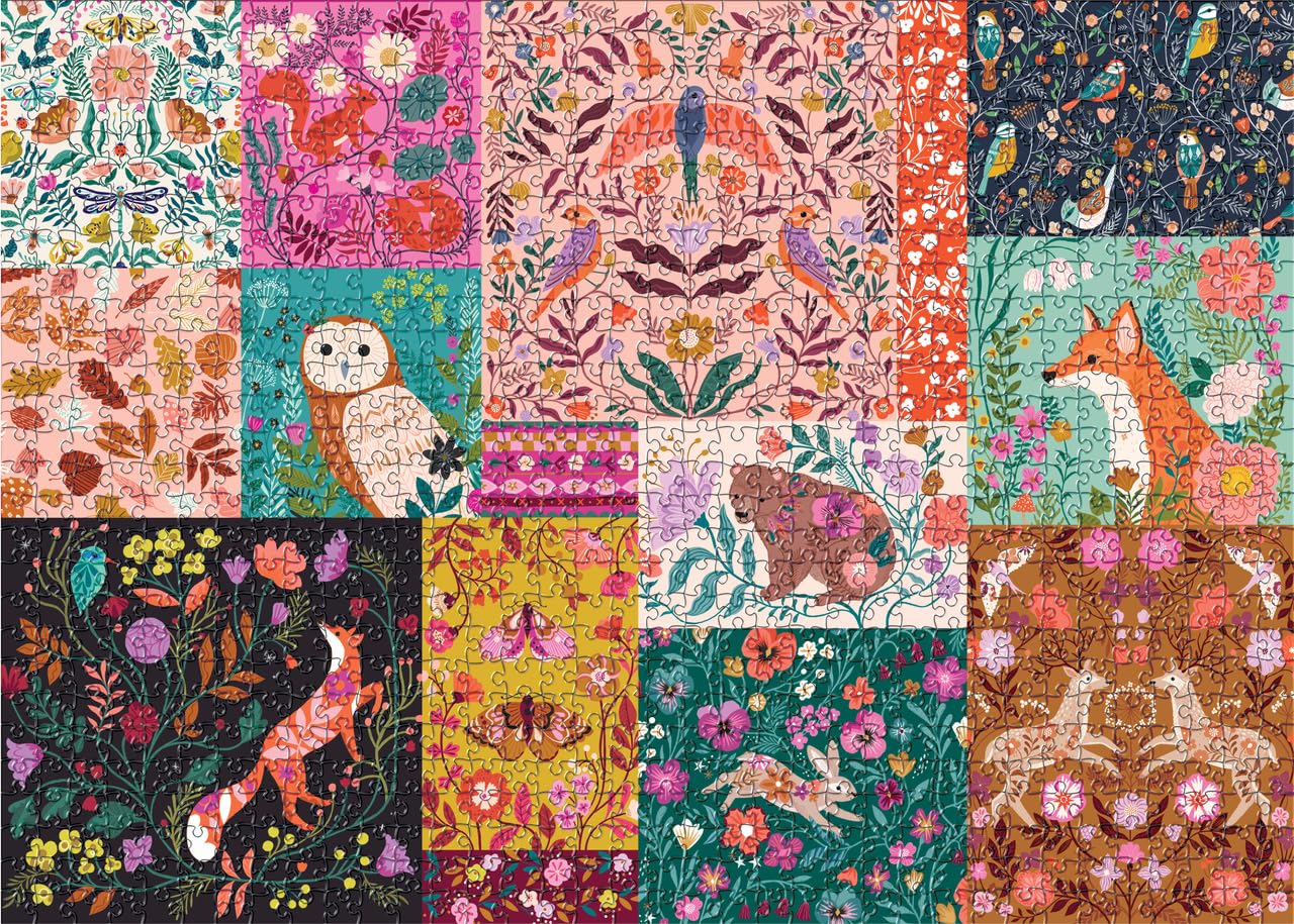elena-essex-patchwork-puzzle-1000-teile-tier-vogel-blume-70x50 image 8