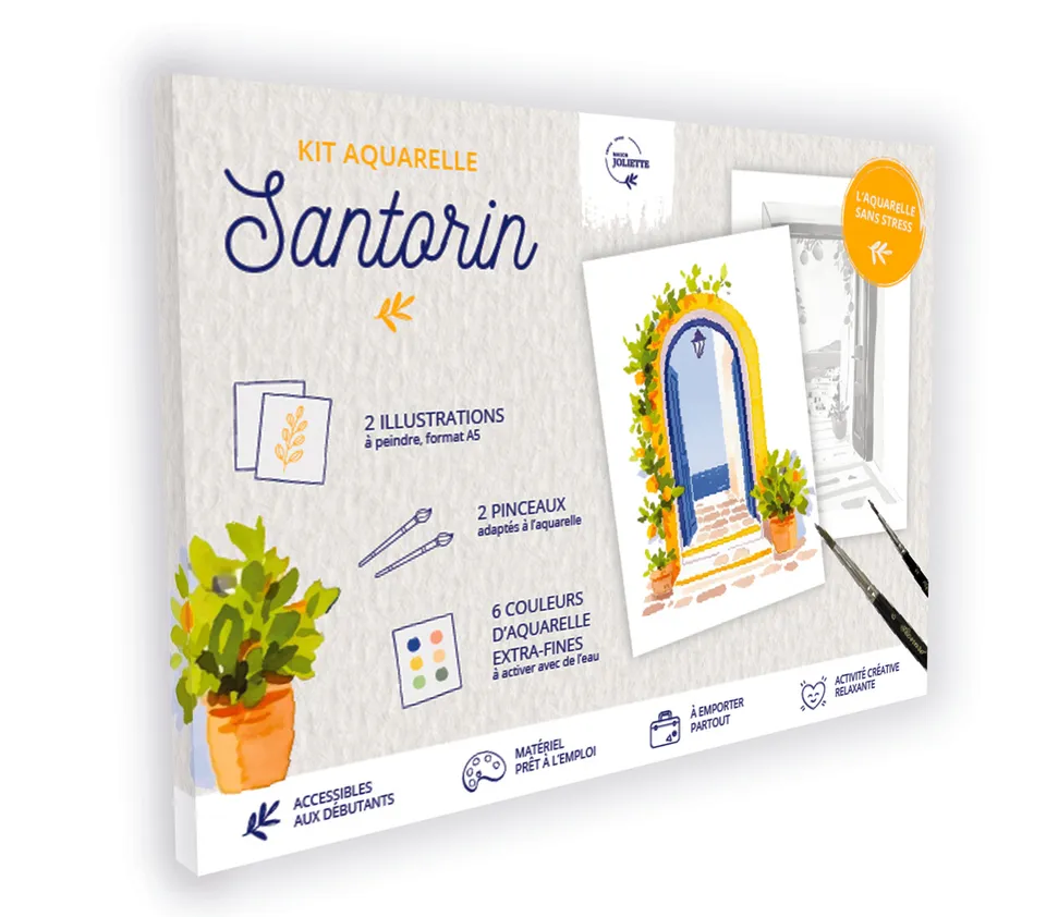 maison-joliette-santorin-aquarell-set-a5-mit-pinseln-anf-nger image 1