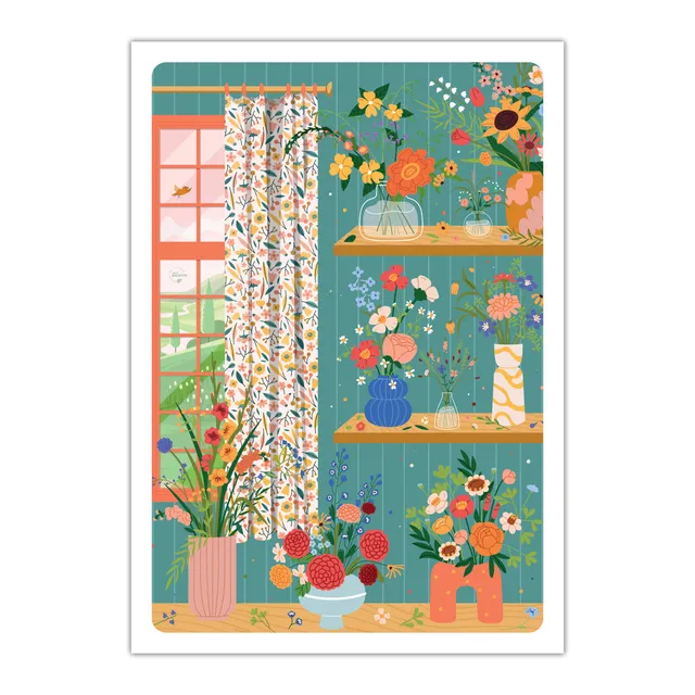 maison-joliette-flower-addict-poster-a4-blumen-250g-papier image 1