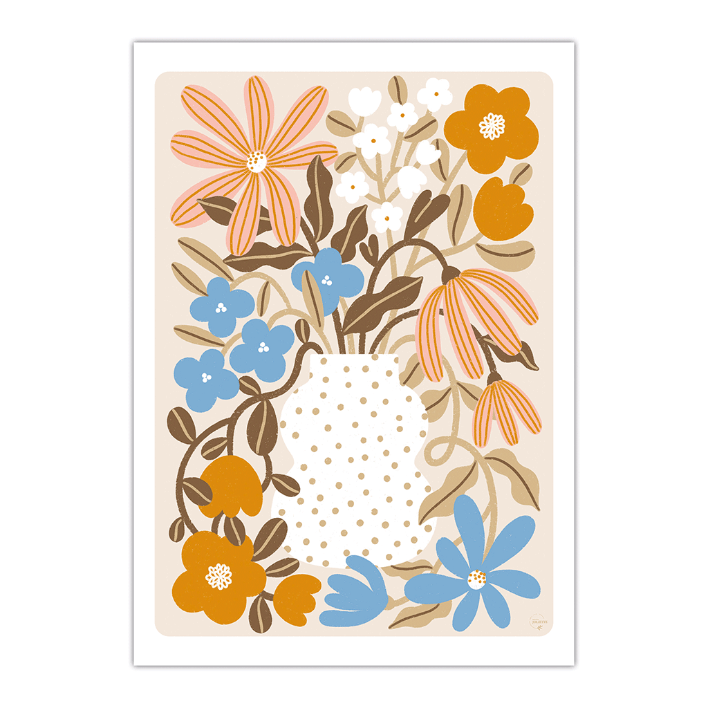 maison-joliette-affiches-myosotis-capucine-poster-a4-blumen image 1