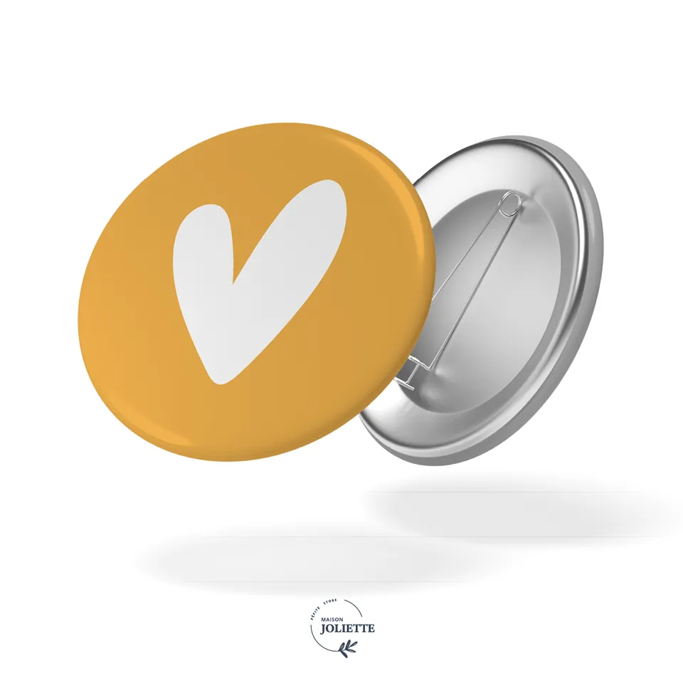 maison-joliette-badges-love-button-herz-gelb-32-mm image 1