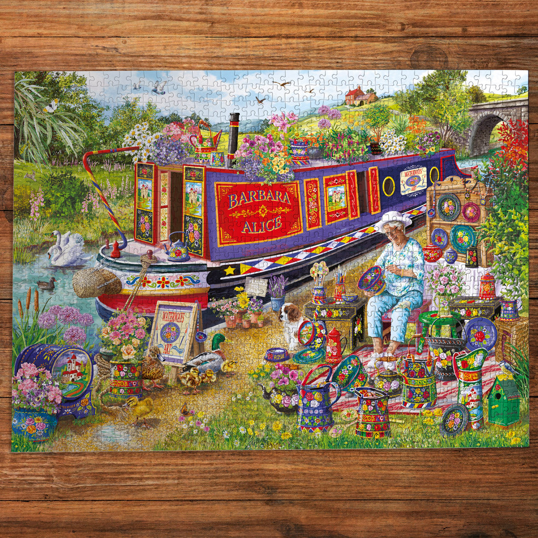 gibsons-canal-boat-blooms-puzzle-1000-teile-blumen image 2
