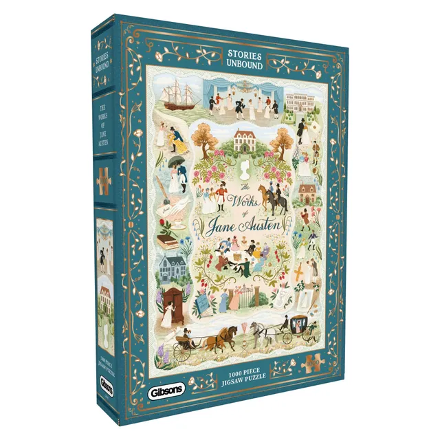 gibsons-stories-unbound-jane-austen-puzzle-1000-teile-mit-goldfolie image 1