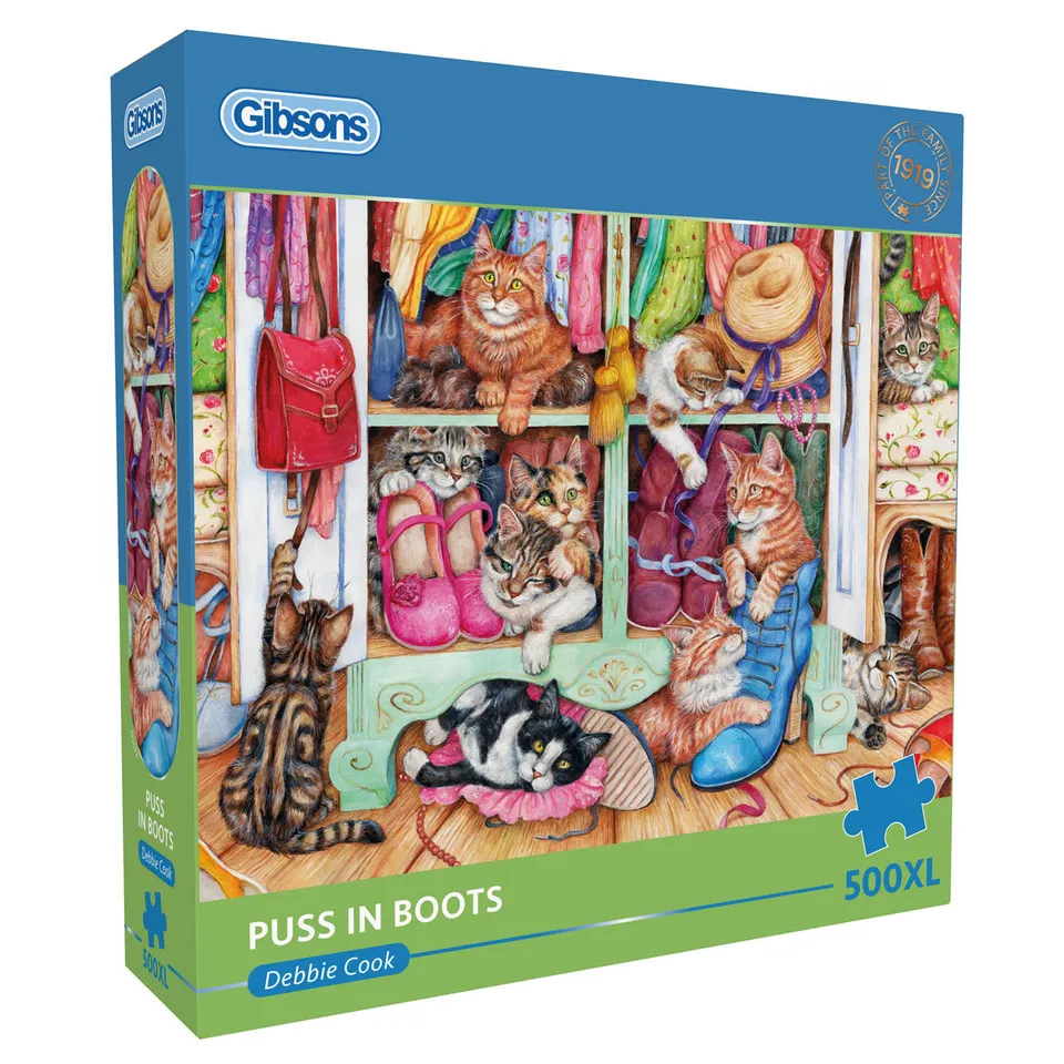 gibsons-puss-in-boots-500-xl-puzzle-katzen-500-teile image 1
