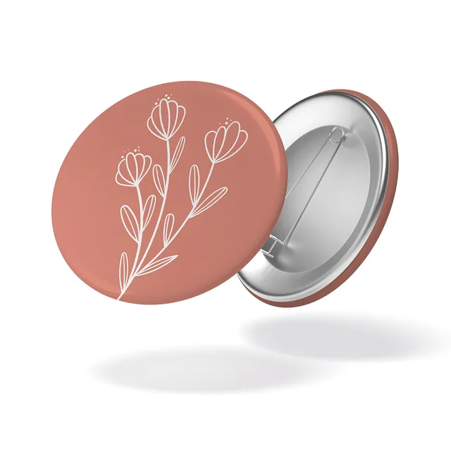 maison-joliette-fleur-anstecker-badge-32-mm-rosa-matt image 1