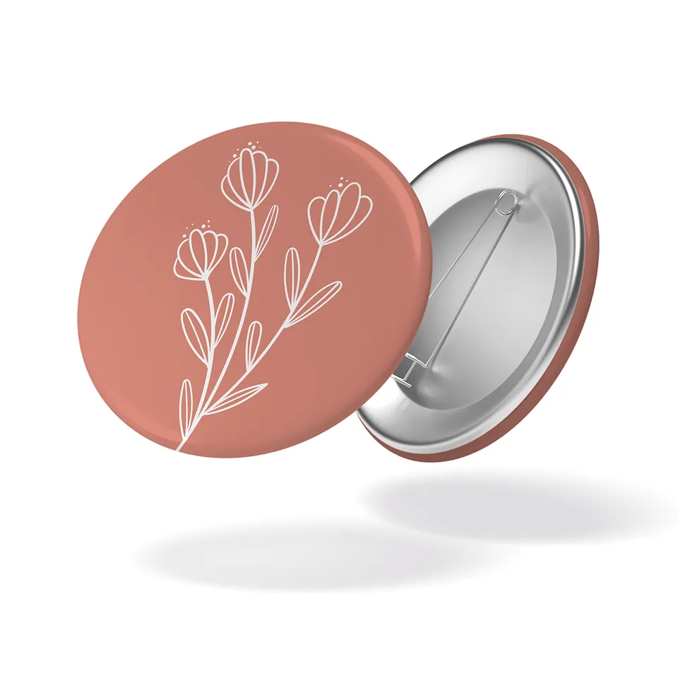 maison-joliette-fleur-anstecker-badge-32-mm-rosa-matt image 1