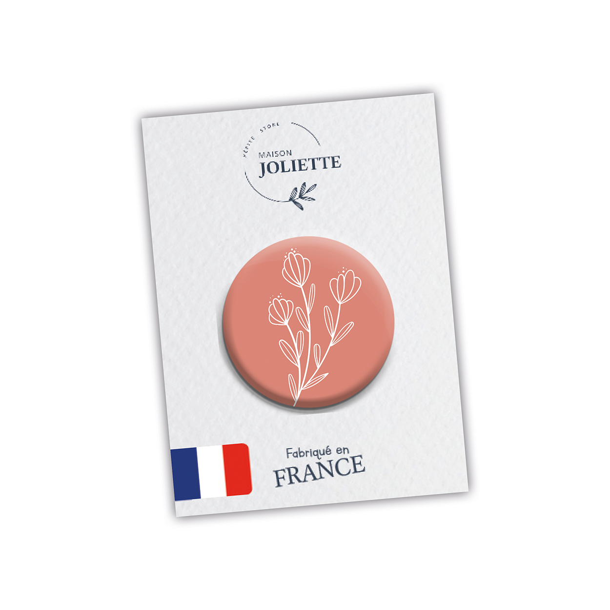maison-joliette-fleur-anstecker-badge-32-mm-rosa-matt image 2