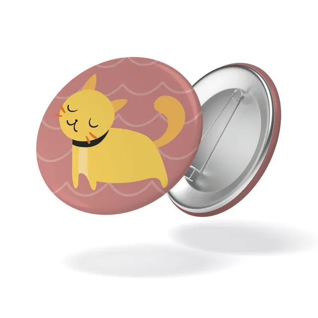 maison-joliette-chat-jaune-button-32mm-gelbe-katze-matt image 1