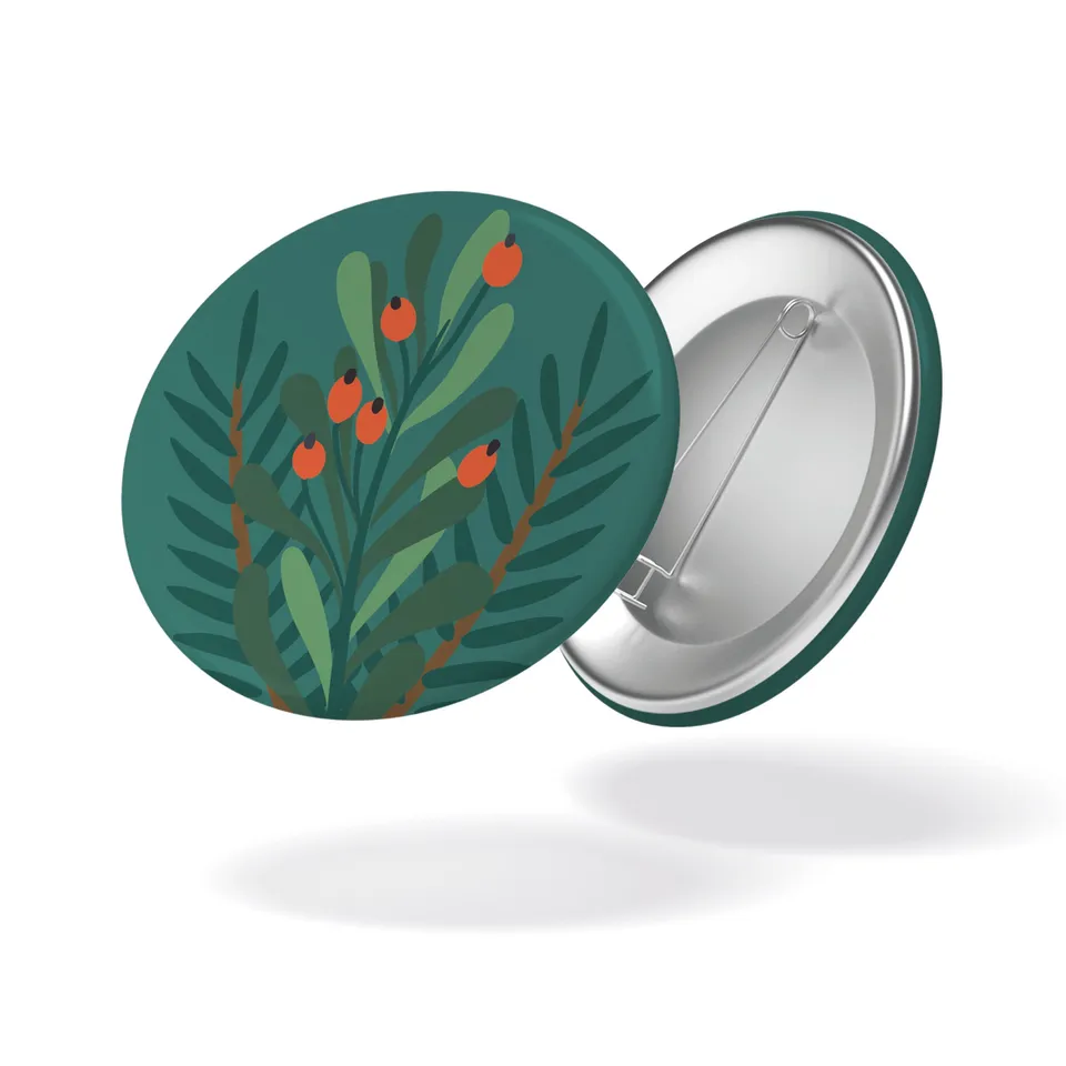 maison-joliette-esprit-de-noel-button-32mm-feuillage image 1