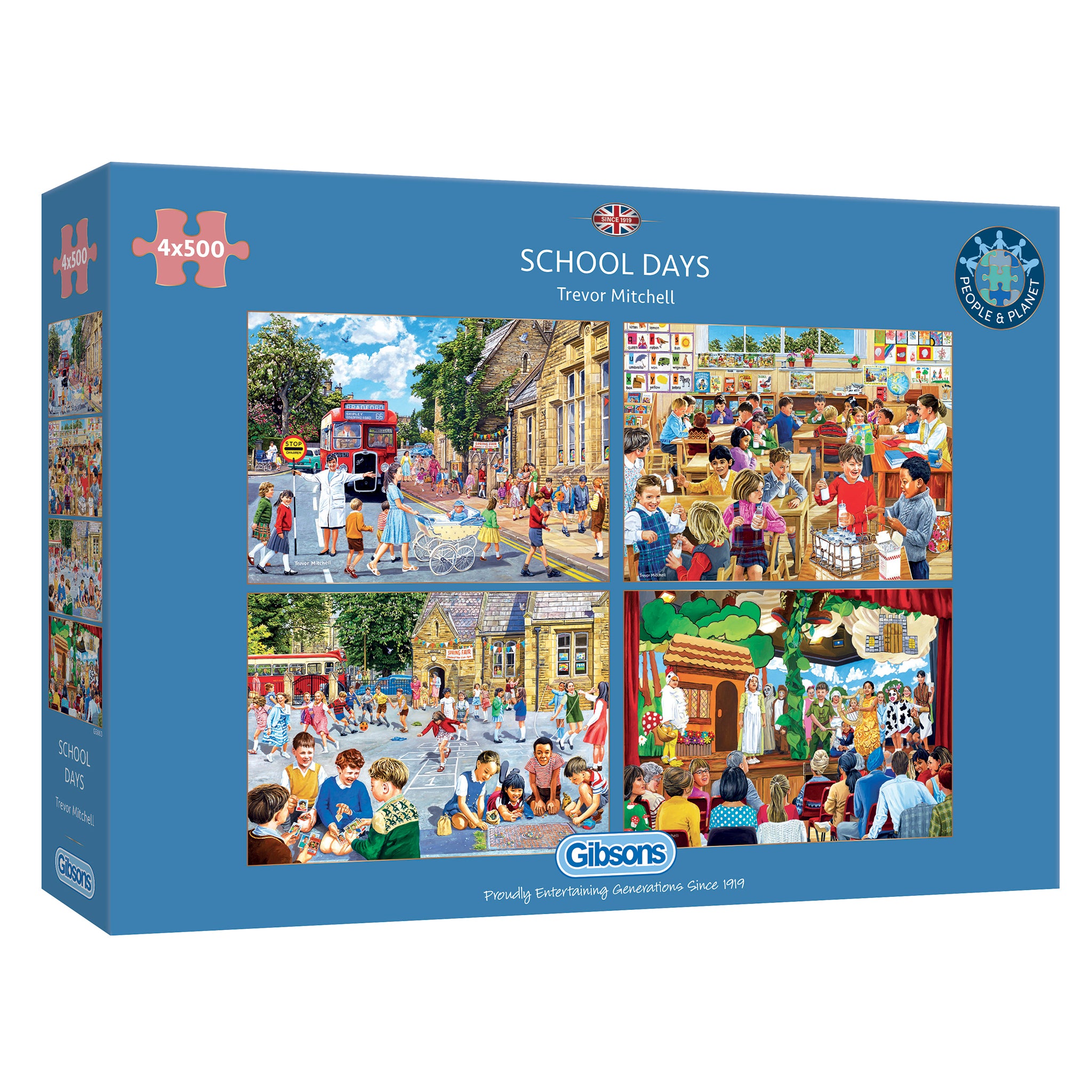 gibsons-school-days-4x500-teile-puzzle-nostalgie-set image 1