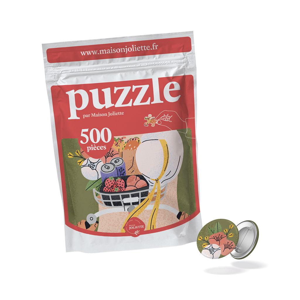 maison-joliette-a-bicyclette-puzzle-500-teile-mit-badge image 1