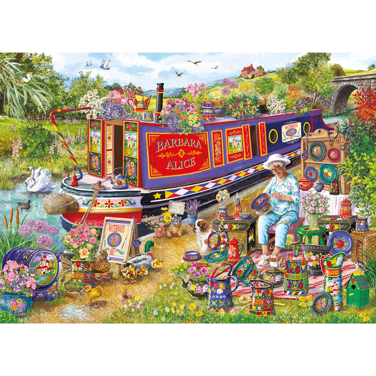 gibsons-canal-boat-blooms-500xl-teile-puzzle-gro image 6