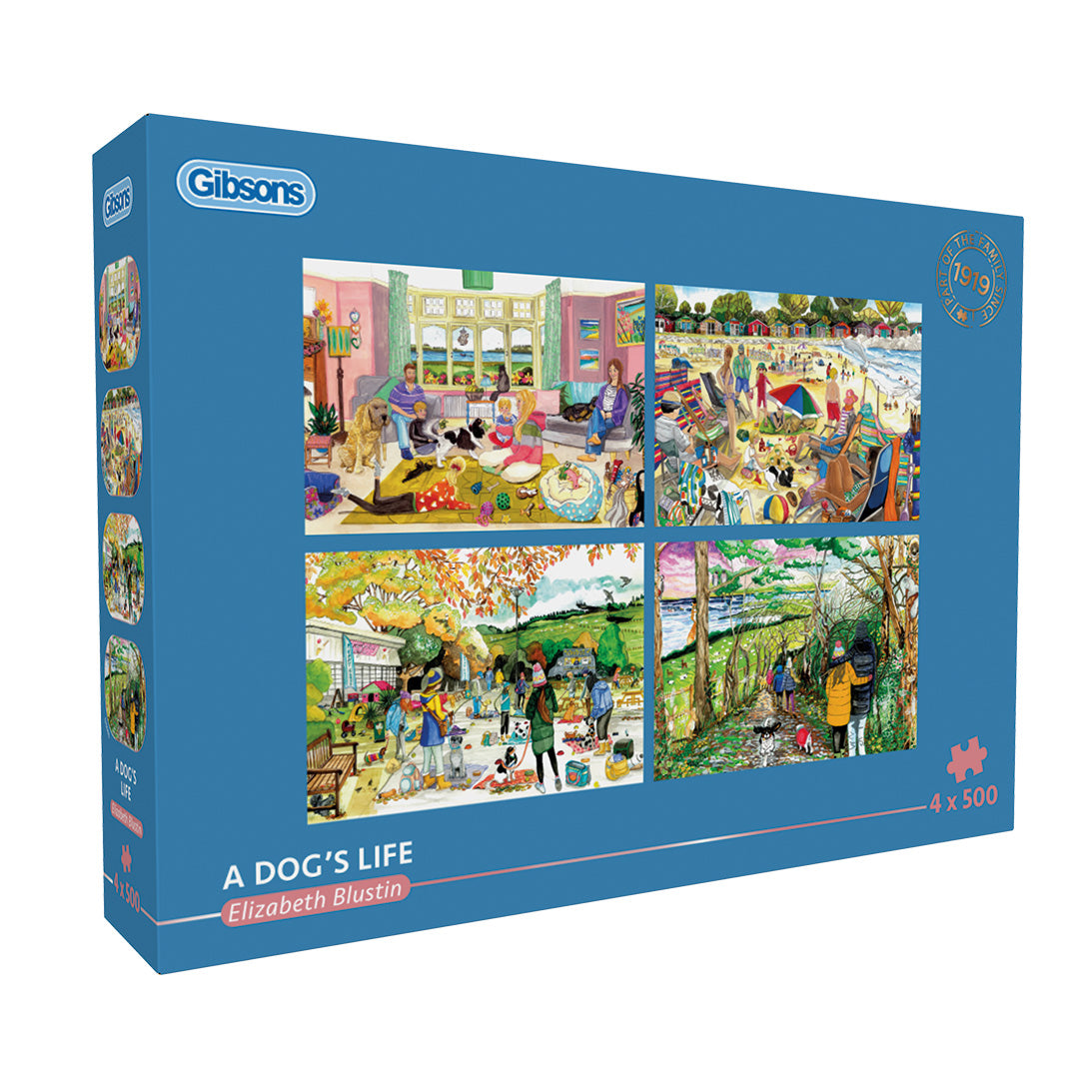 gibsons-a-dog-s-life-4x500-teile-puzzle-set-hundemotiv image 1