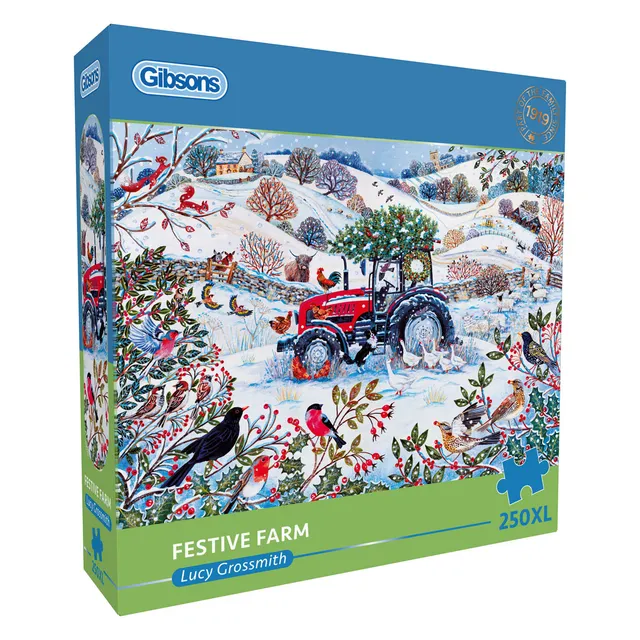 gibsons-festive-farm-250-xl-teile-puzzle-weihnachten image 1