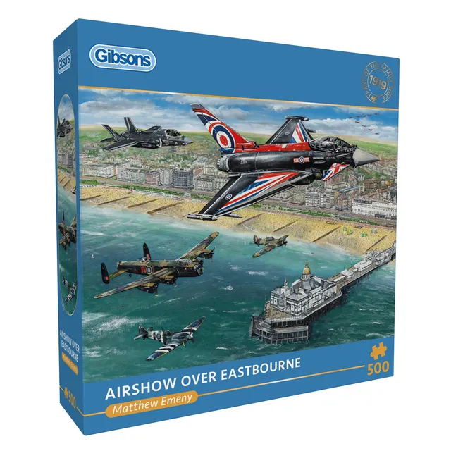 gibsons-airshow-over-eastbourne-500-teile-puzzle-flugzeuge image 1