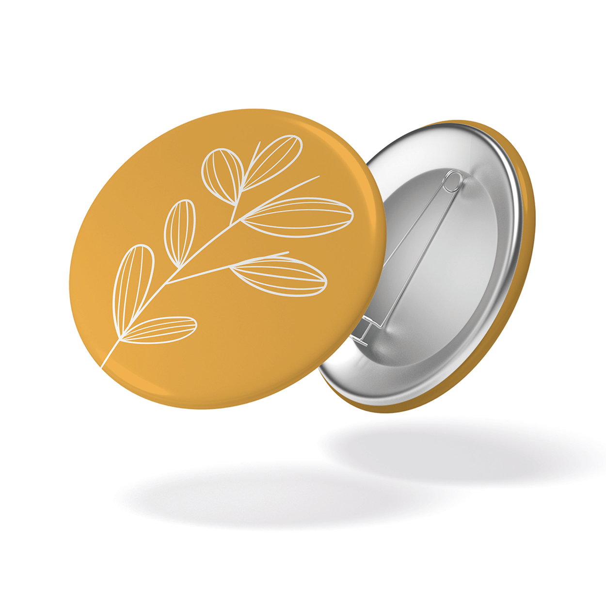 maison-joliette-fleur-fond-jaune-button-32-mm-matt image 1