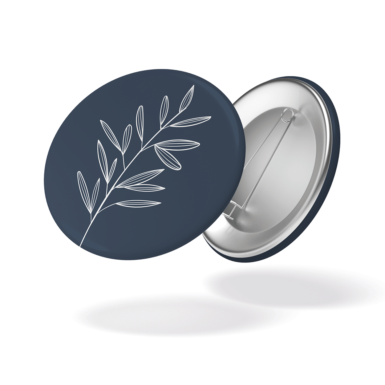 maison-joliette-badge-fleur-fond-marine-button-32-mm image 1