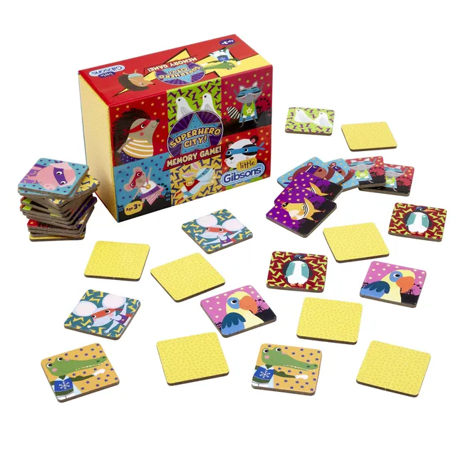 gibsons-little-superhero-city-memo-spiel-36-teile-kinder image 1